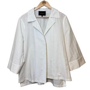 Lafayette 148 Open Blazer Jacket Linen Cotton Summer White Women’s Size XL
